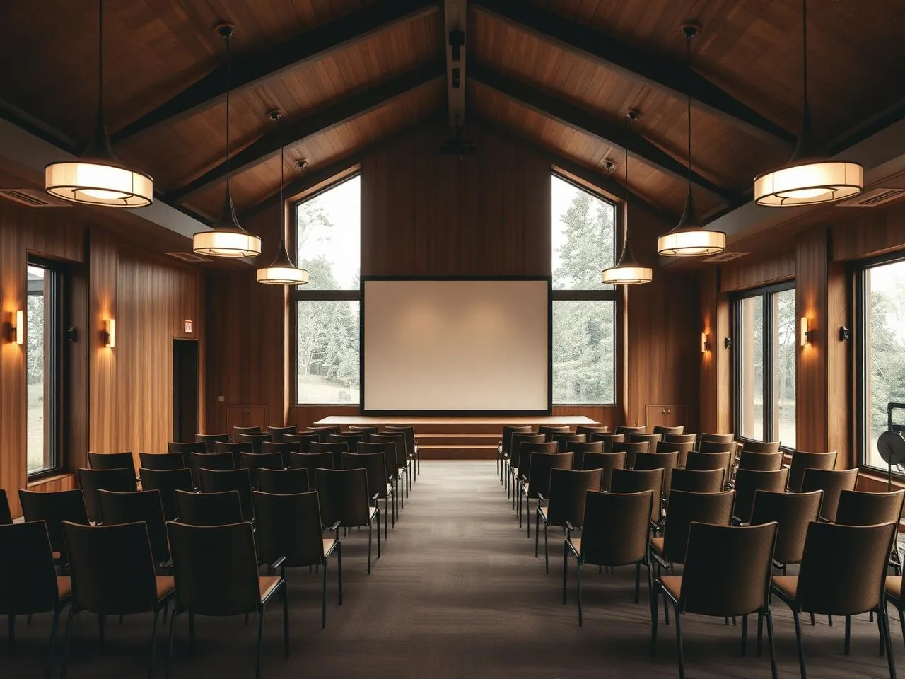 Sala panorâmica para encontros de liderança