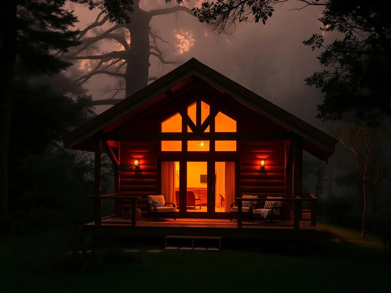 Acomodação com luz quente ao entardecer