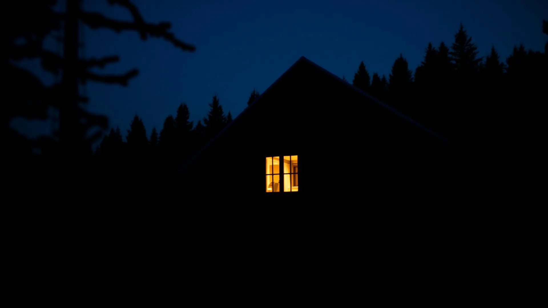 Acomodação iluminada em noite contemplativa